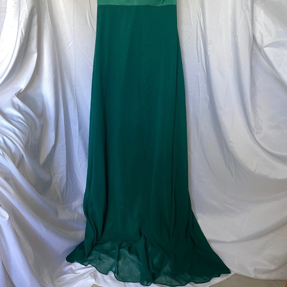 Ever PrettyLong Chiffon Empire Waist Bridesmaid Dress W/Short Flutter sleeve Sz6 - Picture 3 of 14